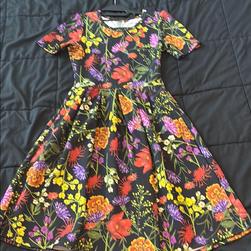 LulaRoe Amelia Dress XS Floral fit and flare cottagecore picnic date